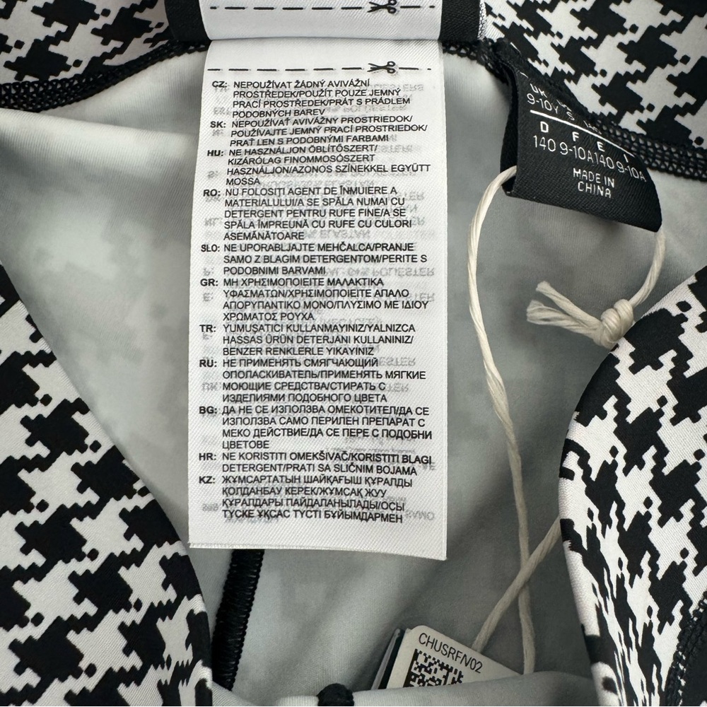 NWT adidas Ivy Park Big Girls Nina Tights Houndstooth Size S black White New - Picture 8 of 16
